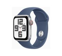 Apple Watch SE (GPS + Cellular) - 2e génération - 40 mm - aluminium argenté - Montre connectée avec bracelet sport - fluoroélastomère - denim - taille du bracelet : M/L - 32 Go - LTE, Wi-Fi 4...
