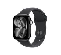 Apple Watch Série 11 GPS 46mm Boîtier en Aluminium Noir Jais avec Bracelet Sport Noir - Taille M/L