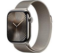 Apple Watch Series 10 (2024) GPS + Cellular, Boitier Titane Naturel de 42mm avec bracelet Milanais S/M, Titane Naturel