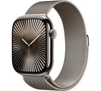Apple Watch Series 10 (2024) GPS + Cellular, Boitier Titane Naturel de 46mm avec bracelet Milanais M/L, Titane Naturel