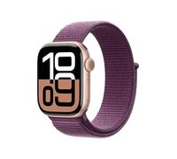 Apple Watch Series 10 (42 mm GPS + Cellular) Montre connectée avec Boîtier en Aluminium Or Rose et Bouchle Sport Prune. Suivi de l’activité Physique, app ECG, Neutre en Carbone