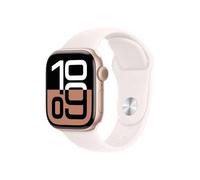 Apple Watch Series 10 (42 mm GPS + Cellular) Montre connectée avec Boîtier en aluminium or rose et Bracelet Sport rose tendre (M/L). Suivi de l’activité physique, app ECG, écran Retina toujours activé