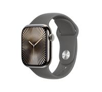 Apple Watch Series 10 (42 mm GPS + Cellular) Montre connectée avec Boîtier en Titane Naturel et Bracelet Sport Gris minéral (M/L). Suivi de l’activité Physique, app ECG, écran Retina Toujours activé