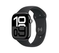 Apple Watch Series 10 (46 mm GPS + Cellular) Montre connectée avec Boîtier en Aluminium Noir de Jais et Bracelet Sport Noir (M/L). Suivi de l’activité Physique, app ECG, écran Retina Toujours activé