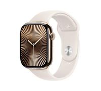 Apple Apple Watch Series 10 GPS + Cellular 46mm Boîtier en Titane Or avec Bracelet Sport Lumière Stellaire - M/L
