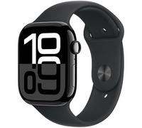 Apple Watch Series 10 GPS (2024) Boîtier en Aluminium 46mm Noir de Jais avec Bracelet Sport Noir M/L