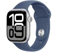 Apple Watch Series 10 GPS - 42mm - Boîtier Silver Aluminium - Bracelet Denim Sport Band - S/M