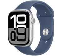 Apple Watch Series 10 GPS 46mm Boîtier en Aluminium Argent avec Bracelet Sport Denim - M/L