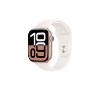 Apple Apple Watch Series 10 GPS 46mm Boîtier en Aluminium Rose Gold avec Bracelet Sport Rose Tendre - M/L