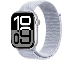Apple Watch Series 10 GPS - 46mm - Boîtier Silver Aluminium - Bracelet Blue Cloud Sport Loop