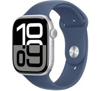 Apple Watch Series 10 GPS - 46mm - Boîtier Silver Aluminium - Bracelet Denim Sport Band - M/L
