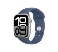 Apple Watch Series 10 GPS 46 mm Aluminium argent Bracelet Sport denim S/M