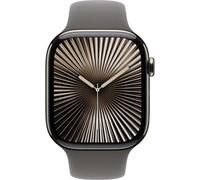 Apple Watch Series 10 GPS + Cellulaire 42mm Boîtier en titane naturel avec bracelet sport gris pierre - S/M