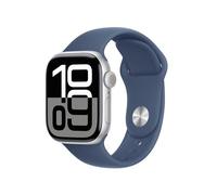 Apple Watch Series 10 GPS + Cellular 42mm Boîtier en Aluminium Argent avec Bracelet Sport Denim S/M