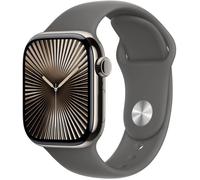 Apple Watch Series 10 GPS + Cellular - 42mm - Boîtier Natural Titanium - Bracelet Stone Grey Sport Band - M/L