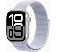 Apple Watch Series 10 GPS + Cellular 42mm Silver Aluminium Case avec Blue Cloud Sport Band (MWX53QF/A)