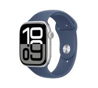 Apple Watch Series 10 GPS + Cellular 46mm Boîtier en Aluminium Argent avec Bracelet Sport Denim M/L