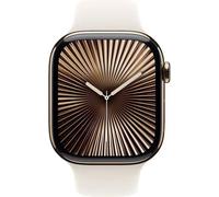 Apple Watch Series 10 GPS + Cellular 46mm Boîtier en titane doré avec bracelet sport Starlight - M/L