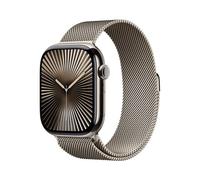 Apple Watch Series 10 GPS + Cellular 46mm Boîtier en Titane Naturel avec Bracelet Milanais Naturel S/M