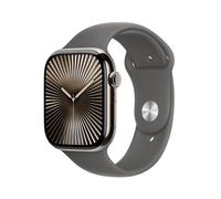 Apple Watch Series 10 GPS + Cellular 46mm Boîtier en Titane Naturel avec Bracelet Sport Gris Minéral S/M