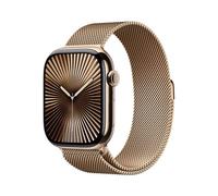 Apple Watch Series 10 GPS + Cellular 46mm Boîtier en Titane Or avec Bracelet Milanais Or S/M