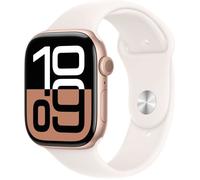 Apple Watch Series 10 GPS + Cellular - 46mm - Boîtier Rose Gold Aluminium - Bracelet Light Blush Sport Band - M/L