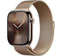 Apple Watch Series 10 GPS + Cellular 46mm Gold Titanium Case avec Gold Milanese Band