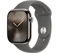 Apple Watch Series 10 GPS + Cellular 46mm Natural Titanium Case avec Stone Grey Sport Band