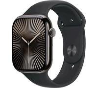 Apple Watch Series 10 (GPS + Cellular) 46mm titane ardoise avec bracelet sport M/L noir (MWYE3QF/A)