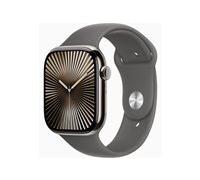 Apple Watch Series 10 (GPS + Cellular) - titanium naturel - montre intelligente avec bande sport - gris acier - 64 Go