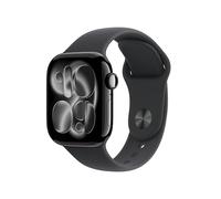 Apple Watch Series 11 GPS 42mm Boitier en Aluminium Noir de Jais avec Bracelet Sport Noir - S/M