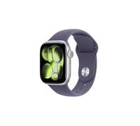Apple Watch Series 11 GPS 42mm Boitier en Aluminium Argent avec Bracelet Sport Brume Violette - M/L
