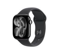 Apple Watch Series 11 GPS 42mm Boitier en Aluminium Noir de Jais avec Bracelet Sport Noir - S/M