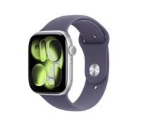 Apple Watch Series 11 GPS 46 mm Aluminium Argent MEV94 S/M Bracelet Sport Brume violette
