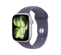 Apple Watch Series 11 GPS 46mm Boitier en Aluminium Argent avec Bracelet Sport Brume Violette - M/L