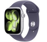 Apple Watch Series 11 GPS 46mm Boitier en Aluminium Argent avec Bracelet Sport Brume Violette M/L