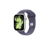 Apple Watch Series 11 GPS 46mm Boitier en Aluminium Argent avec Bracelet Sport Brume Violette - S/M