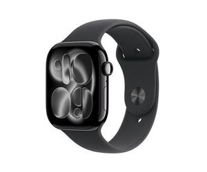 Apple Watch Series 11 GPS 46mm Boitier en Aluminium Noir de Jais avec Black Sport Band - M/L
