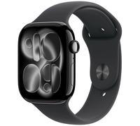 Apple Watch Series 11 GPS 46mm Boitier en Aluminium Noir de Jais avec Bracelet Sport Noir S/M
