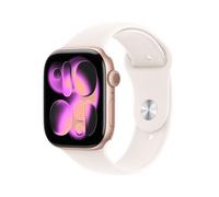 Apple Watch Series 11 GPS 46mm Boitier en Aluminium Or Rose avec Bracelet Sport Rose Tendre M/L