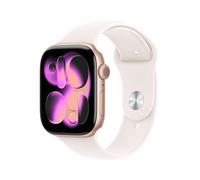 Apple Watch Series 11 GPS 46mm Boitier en Aluminium Or Rose avec Bracelet Sport Rose Tendre - S/M