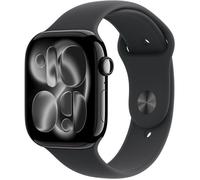 Apple Watch Series 11 GPS - 46mm - Boîtier Jet Black Aluminium - Bracelet Black Sport Band - M/L