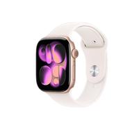 Apple Watch Series 11 GPS - Boîtier aluminium or rose - 46 Mm - Bracelet sport rose tendre - S/M
