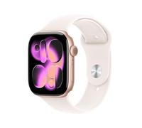 Apple Watch Series 11 GPS, Boîtier en Aluminium Or Rose 46 mm, Bracelet Sport Rose Tendre - S/M