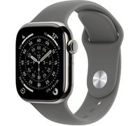 Apple Watch Series 11 GPS + Cellular 42 mm boîtier en titane bracelet de sport gris pierre S/M