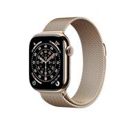 Apple Watch Series 11 GPS + Cellular 42mm Boitier en Titane Or avec Boucle Milanaise Or
