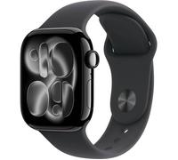Apple Watch Series 11 GPS + Cellular 42mm Boitier en Aluminium Noir de Jais avec Bracelet Sport Noir M/L