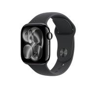 Apple Watch Series 11 GPS + Cellular 42mm Boitier en Aluminium Noir de Jais avec Bracelet Sport Noir - M/L