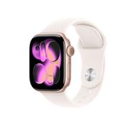 Apple Watch Series 11 GPS + Cellular 42mm Boitier en Aluminium Or Rose avec Bracelet Sport Rose Tendre M/L