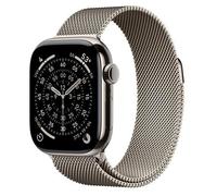 Apple Watch Series 11 GPS + Cellular 42mm Boitier en Titane Naturel avec Bracelet Milanais Naturel